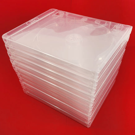 10 Empty 14mm Replacement Cases for PlayStation Games New - Shown Stacked