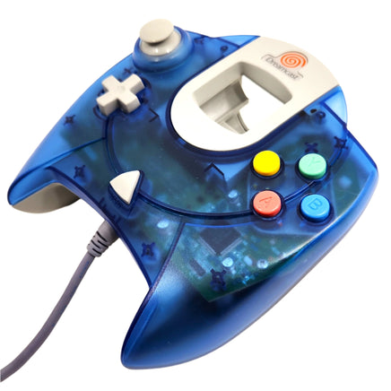 Official OEM Clear Blue Sega Dreamcast Controller HKT-7700 Like New Loose Top and Right Side of Item Displayed