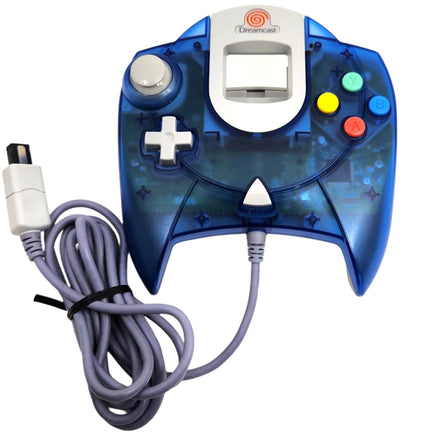Official OEM Clear Blue Sega Dreamcast Controller HKT-7700 Like New Loose Full Item with Cord Shown