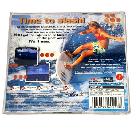 Championship Surfer Dreamcast Like New - Back Of Retail Game Box