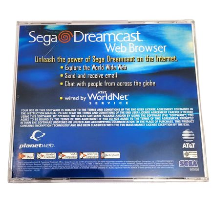 Web Browser 10 Dreamcast Good - Back Jewel Case Art