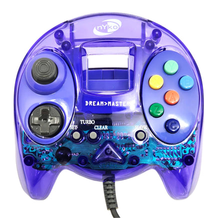 Clear Purple Nyko Controller for Dreamcast Very Good Loose - Front Displayed