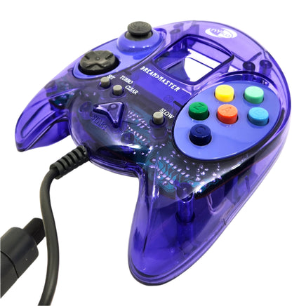 Clear Purple Nyko Controller for Dreamcast Very Good Loose - Front and Right Side Shown