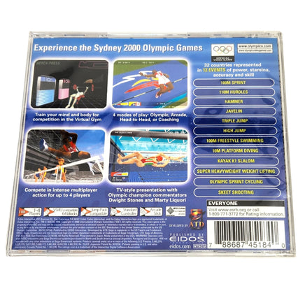 Sydney 2000 Dreamcast Brand New - Cib Case – Rear View
