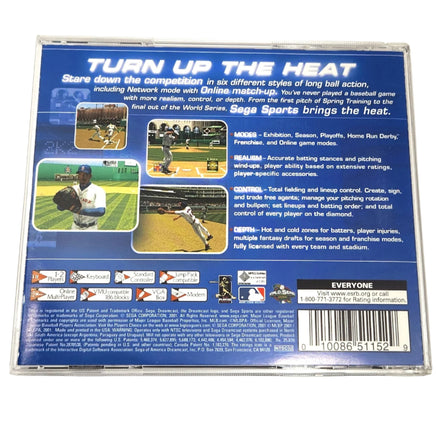 World Series Baseball 2K2 Dreamcast Like New - Back Cover Art Shown