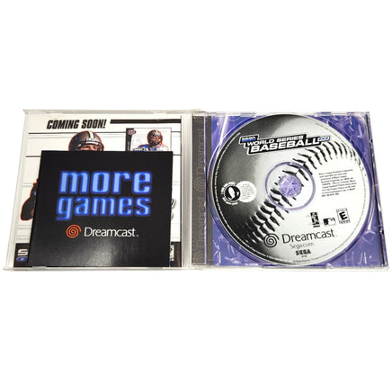 World Series Baseball 2K2 Dreamcast Like New - Open Case Showing Disc And Manual