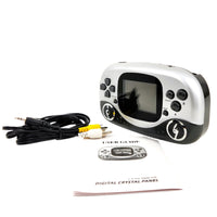 FC Mobile Portable 8-bit NES Handheld Clone System Shown with AV Cable and Manual