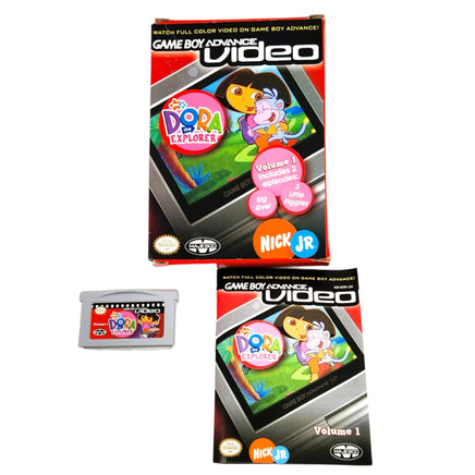 Dora The Explorer Volume 1 GBA Video Game Boy Advance Very Good - Front of Box with Cartridge and Manual