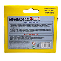 Universal AC Power Supply Adapter Cord for NES, SNES, Genesis 1 System New Back Shown