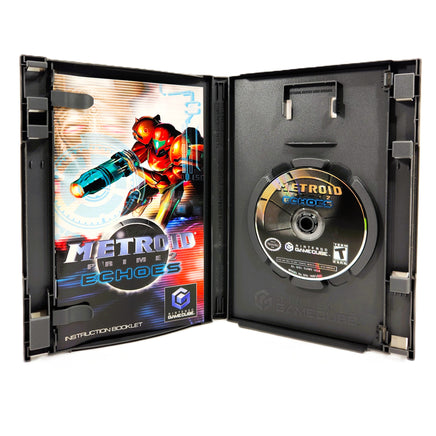 Metroid Prime 2 Echoes Nintendo GameCube Like New CIB - Open Case Displaying Game Contents
