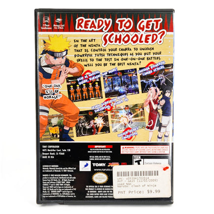 Naruto Clash Of Ninja Nintendo GameCube Very Good - Back Cover Of Game Case