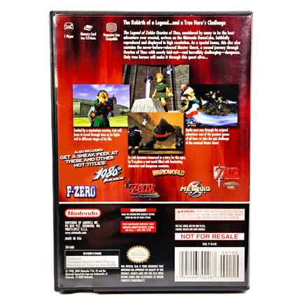 The Legend Of Zelda Ocarina Of Time Master Quest Nintendo GameCube Very Good CIB - Back Cover Of Game Case