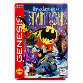Adventures Of Batman And Robin Cardboard Box Sega Genesis Very Good CIB - Front Of Game Box
