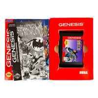 Adventures Of Batman And Robin Cardboard Box Sega Genesis Very Good CIB - Open box Showing Cartridge And Manual