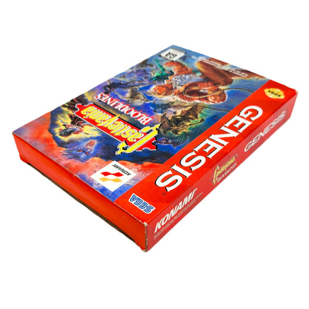Castlevania Bloodlines Cardboard Box Sega Genesis Like New CIB - Box Top Corner Detail View