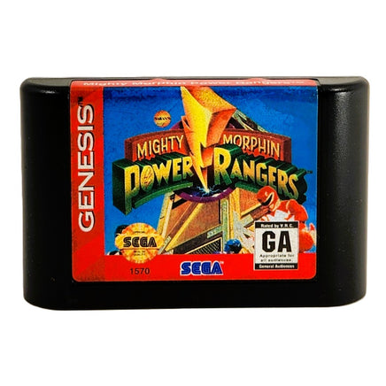 Mighty Morphin Power Rangers Sega Genesis Good Loose - Front Label Of Authentic Cartridge