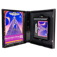Phantasy Star III Generations Of Doom Sega Genesis Very Good CIB - Open Case Showing Cartridge And Manual