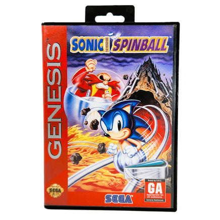 Sonic Spinball Sega Genesis Good - Front Case Artwork Of Authentic Game