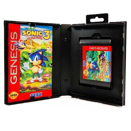 Sonic The Hedgehog 3 Sega Genesis Very Good CIB - Open Clamshell Case Showing Cartridge And Manual