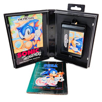 Sonic The Hedgehog Sega Genesis Very Good CIB - Complete In Box Contents Shown Inside Open Case