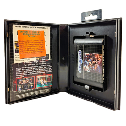 Streets Of Rage 2 Sega Genesis Very Good CIB - Game Case Opened To Display Back of Manual and Cartridge