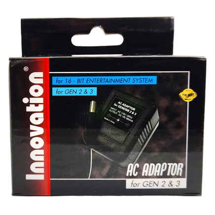 AC Power Supply Adapter Cable for Sega Genesis 2 & 3 System New Front of Box