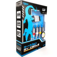 S-Video and Composite Audio Video Cable AV Cord for Nintendo Wii System  New - Front and Left Side of Box