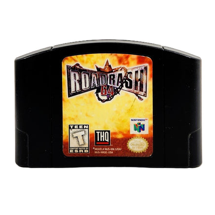 Road Rash 64 Black Cart Nintendo 64 Good Loose - Front Of Official Game Cartridge