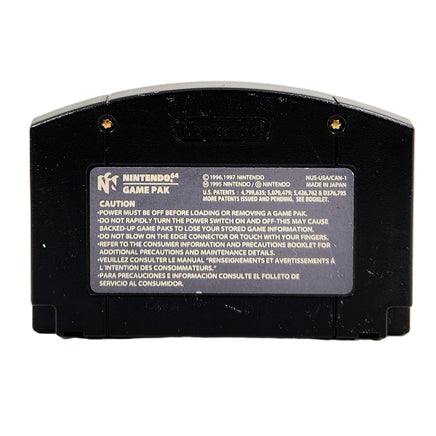 Road Rash 64 Black Cart Nintendo 64 Good Loose - Back Of Official Game Cartridge