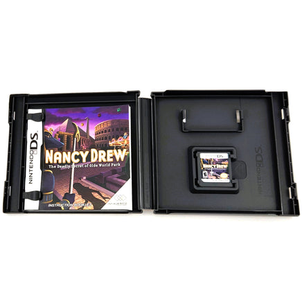 Nancy Drew Deadly Secret of Olde World Parks Nintendo DS Like New - Open Case Shows Game and Manual Included