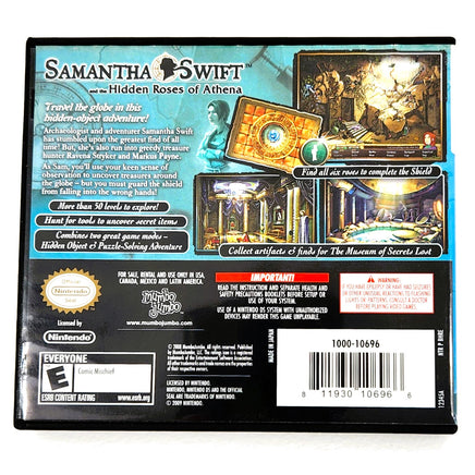 Samantha Swift and the Hidden Roses of Athena Nintendo DS Good - Back Shown