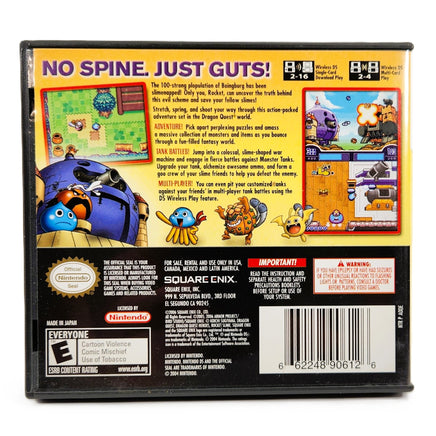 Dragon Quest Heroes Rocket Slime Nintendo DS Like New - Back Of Game Case