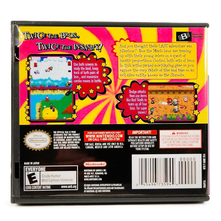 Mario And Luigi Partners In Time Nintendo DS Like New - Original Case Back View