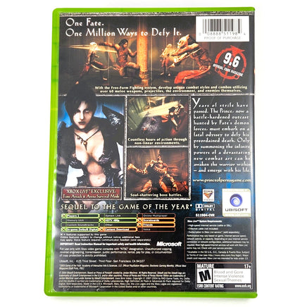 Prince Of Persia Warrior Within Xbox Good - Rear Cover Art