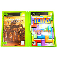 Star Wars The Clone Wars Tetris Worlds Xbox Good - Open Case Showing Both Game Manuals