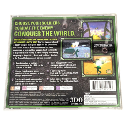 Army Men World War Team Assault Playstation 1 Like New - Rear Cover Shown