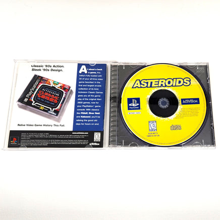 Asteroids Playstation 1 Like New - Open Case Displaying Game Contents