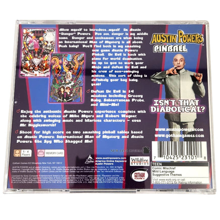 Austin Powers Pinball Playstation 1 Very Good - Authentic Back Cover Art