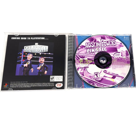 Austin Powers Pinball Playstation 1 Very Good - Cib Showing Open Case Disc And Manual