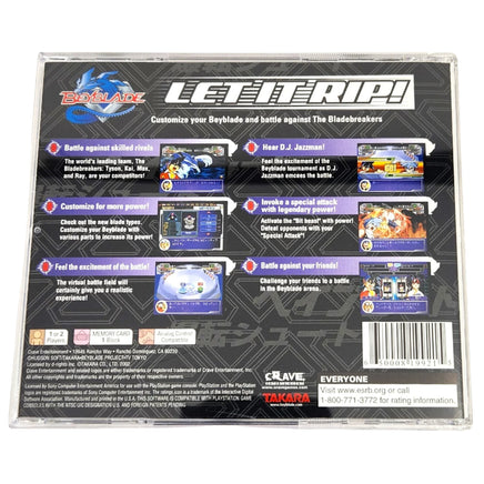 Beyblade Let It Rip Playstation 1 Very Good - Back Of Retail Game Box