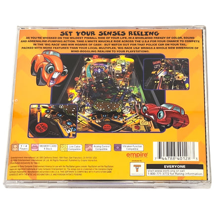 Pro Pinball Big Race Usa Playstation 1 Very Good - Cib Case – Rear View