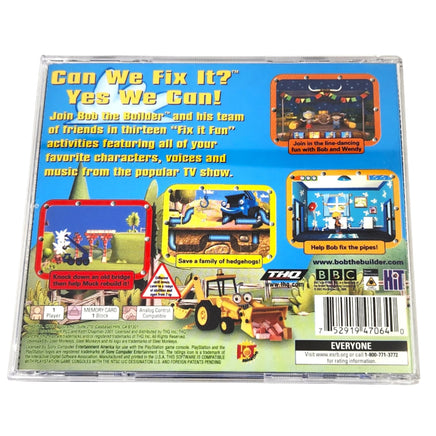 Bob The Builder Can We Fix It Playstation 1 Very Good - Back Of Game Case