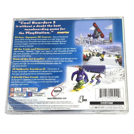 Cool Boarders 3 Greatest Hits Playstation 1 Very Good - Back Jewel Case Art