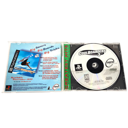 Cool Boarders 3 Greatest Hits Playstation 1 Very Good - Disc And Manual Displayed In Open Case