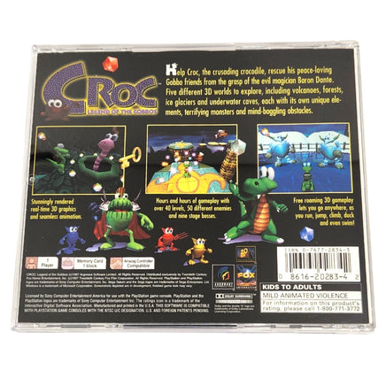 Croc Legend Of The Gobbos Playstation 1 Very Good - Cib Case – Rear View