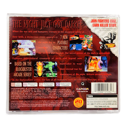 Darkstalkers 3 PlayStation 1 Like New CIB - Back Of Game Case