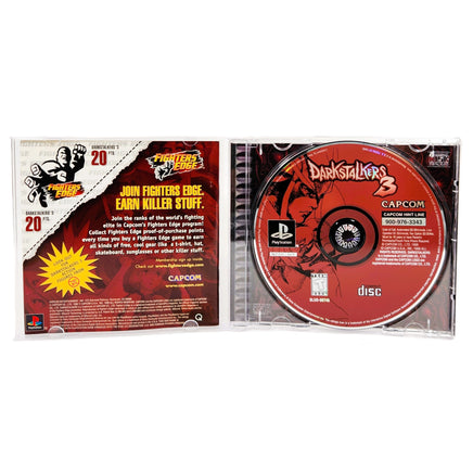 Darkstalkers 3 PlayStation 1 Like New CIB - Showing Open Case Disc And Manual