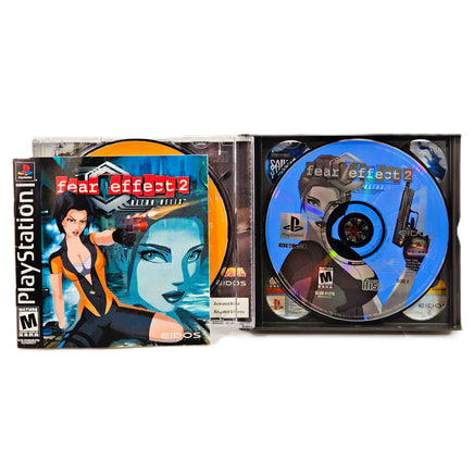 Fear Effect 2 Retro Helix PlayStation 1 Like New CIB - Open Case Showing Disc 2 And Manual