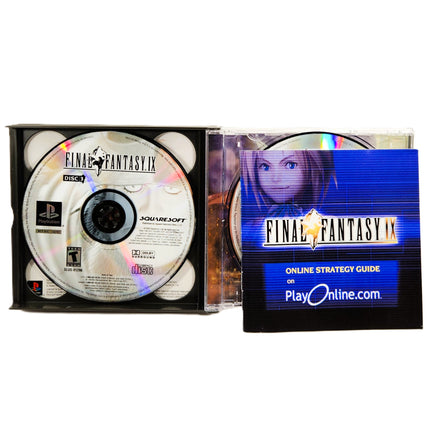Final Fantasy IX PlayStation 1 Like New CIB - Open Jewel Case With Disc 3 And Online Strategy Guide Displayed