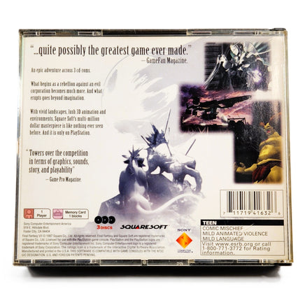 Final Fantasy VII Greatest Hits PlayStation 1 Good CIB - Back Of Game Case